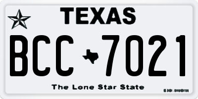 TX license plate BCC7021