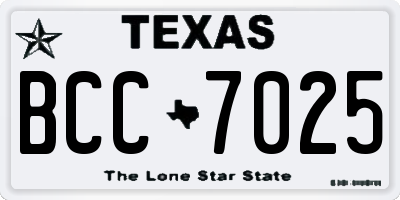 TX license plate BCC7025