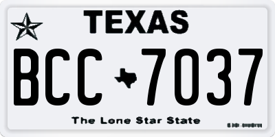 TX license plate BCC7037