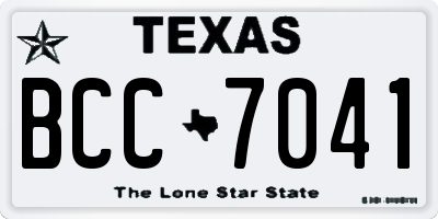 TX license plate BCC7041