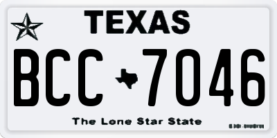 TX license plate BCC7046