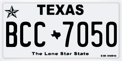 TX license plate BCC7050