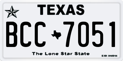 TX license plate BCC7051