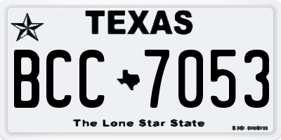 TX license plate BCC7053