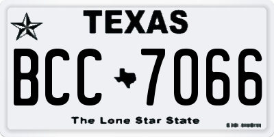 TX license plate BCC7066