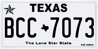 TX license plate BCC7073