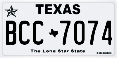TX license plate BCC7074
