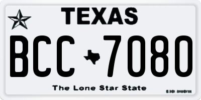 TX license plate BCC7080