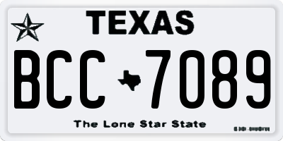 TX license plate BCC7089
