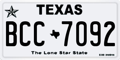 TX license plate BCC7092
