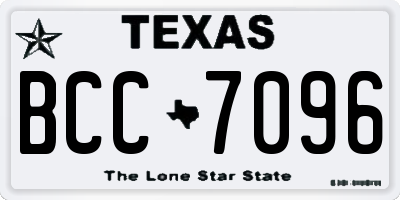 TX license plate BCC7096