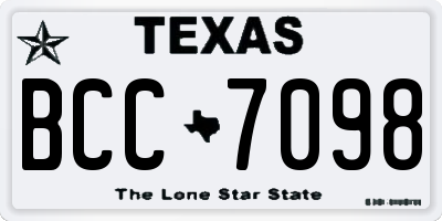 TX license plate BCC7098