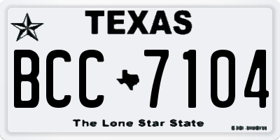 TX license plate BCC7104