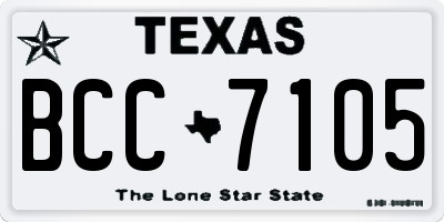 TX license plate BCC7105