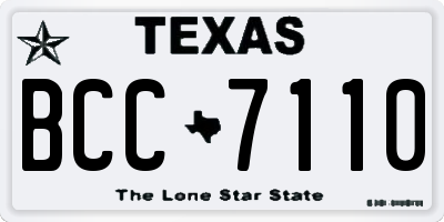 TX license plate BCC7110