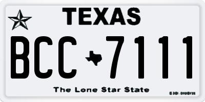 TX license plate BCC7111