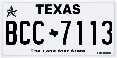 TX license plate BCC7113