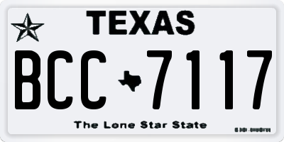TX license plate BCC7117