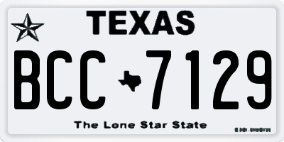 TX license plate BCC7129