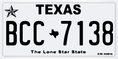 TX license plate BCC7138