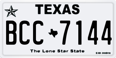 TX license plate BCC7144