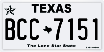 TX license plate BCC7151