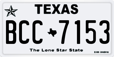 TX license plate BCC7153
