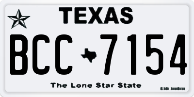 TX license plate BCC7154