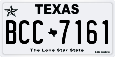 TX license plate BCC7161