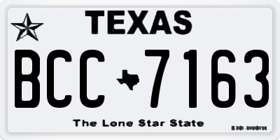TX license plate BCC7163