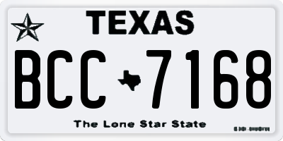 TX license plate BCC7168