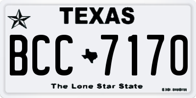 TX license plate BCC7170