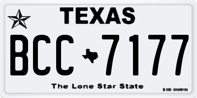 TX license plate BCC7177