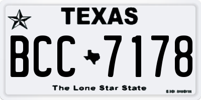 TX license plate BCC7178