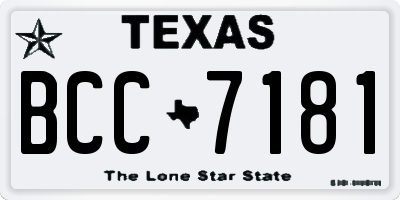 TX license plate BCC7181