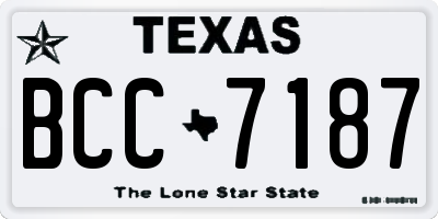 TX license plate BCC7187