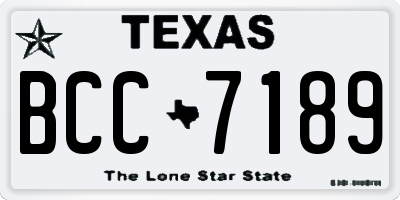 TX license plate BCC7189