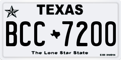 TX license plate BCC7200