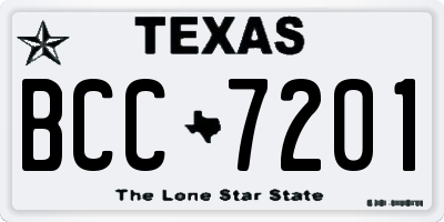 TX license plate BCC7201
