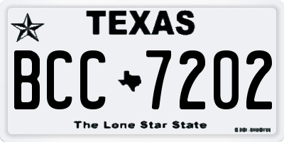 TX license plate BCC7202