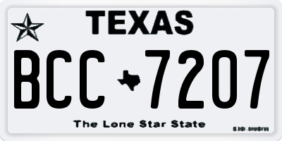 TX license plate BCC7207