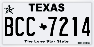 TX license plate BCC7214