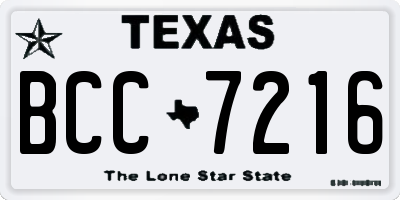 TX license plate BCC7216