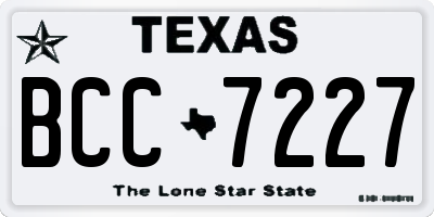 TX license plate BCC7227