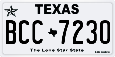 TX license plate BCC7230
