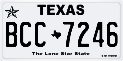 TX license plate BCC7246