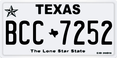 TX license plate BCC7252