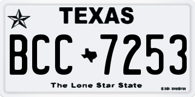 TX license plate BCC7253
