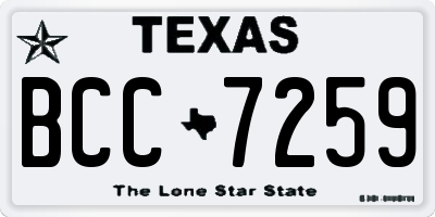 TX license plate BCC7259