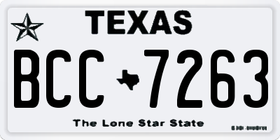 TX license plate BCC7263
